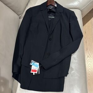 Black Classic Suit Set with Tailored Silhouette - blazer and skirt